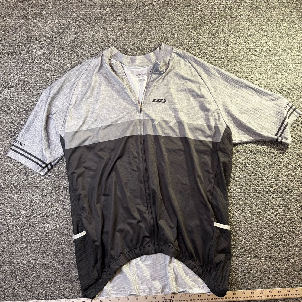 Louis Garneau Men’s Cycling Jersey Full Zip Gray Black XXL